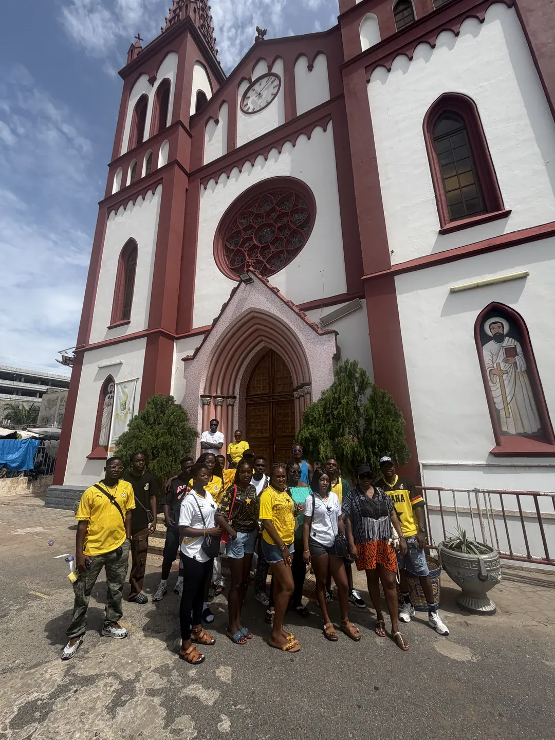 Adventures of Life group outside the cathedral in Lome