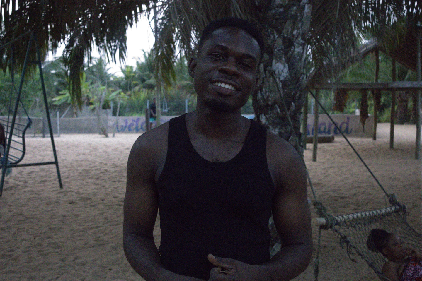 Lagoon-side portrait from the Ada and Nkyinkyim Museum trip.