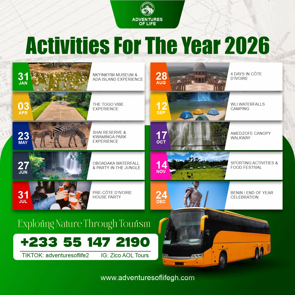 Adventures of Life GH 2026 activities lineup